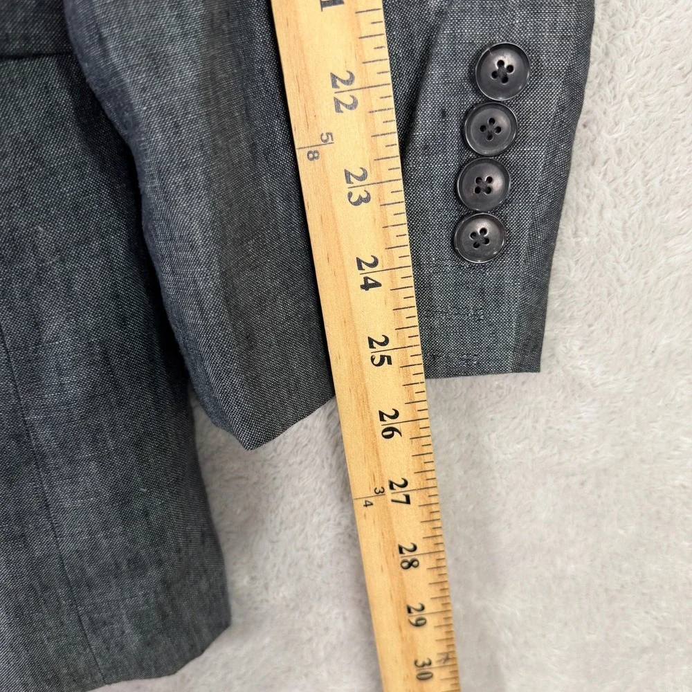 Hugo Boss Pasolini Mens 44R Slim Fit Blue Gray Linen 2 Button Blazer Sport Coat